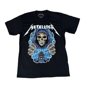 Metallica Unisex 2022 rock Lollapalooza Chicago band Tour Shirt Black Size L